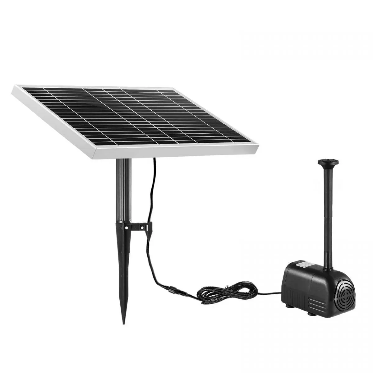 Ausway 50W Solar Powered Fountain Water Pump for Birdbath Fish Pond Garden Pool