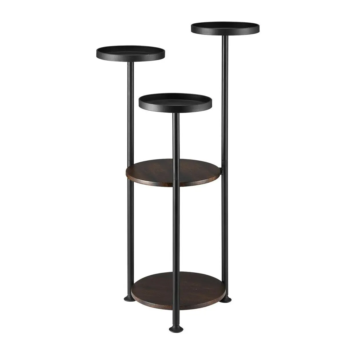 Ausway 5 Tier Plant Stand Flower Pot Metal Corner Shelf Holder Indoor Display Unit Outdoor Garden Plywood Storage Rack