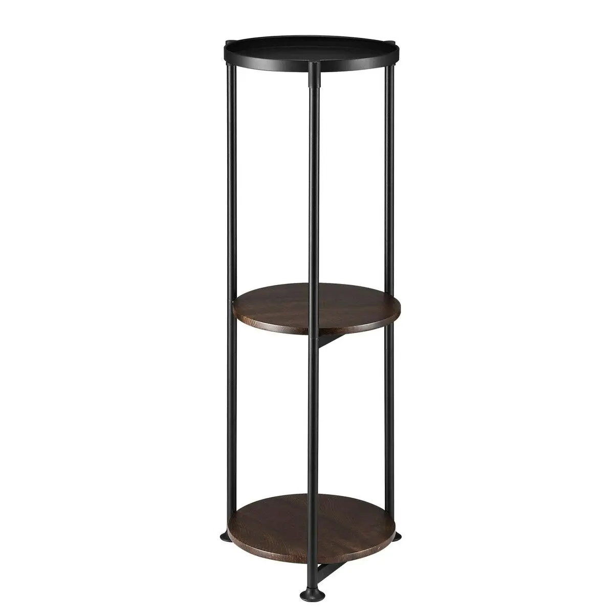 Ausway 3 Tier Plant Pot Stand Metal Flower Holder Corner Shelf Unit Indoor Outdoor Display Shelves Garden Plywood Storage Rack