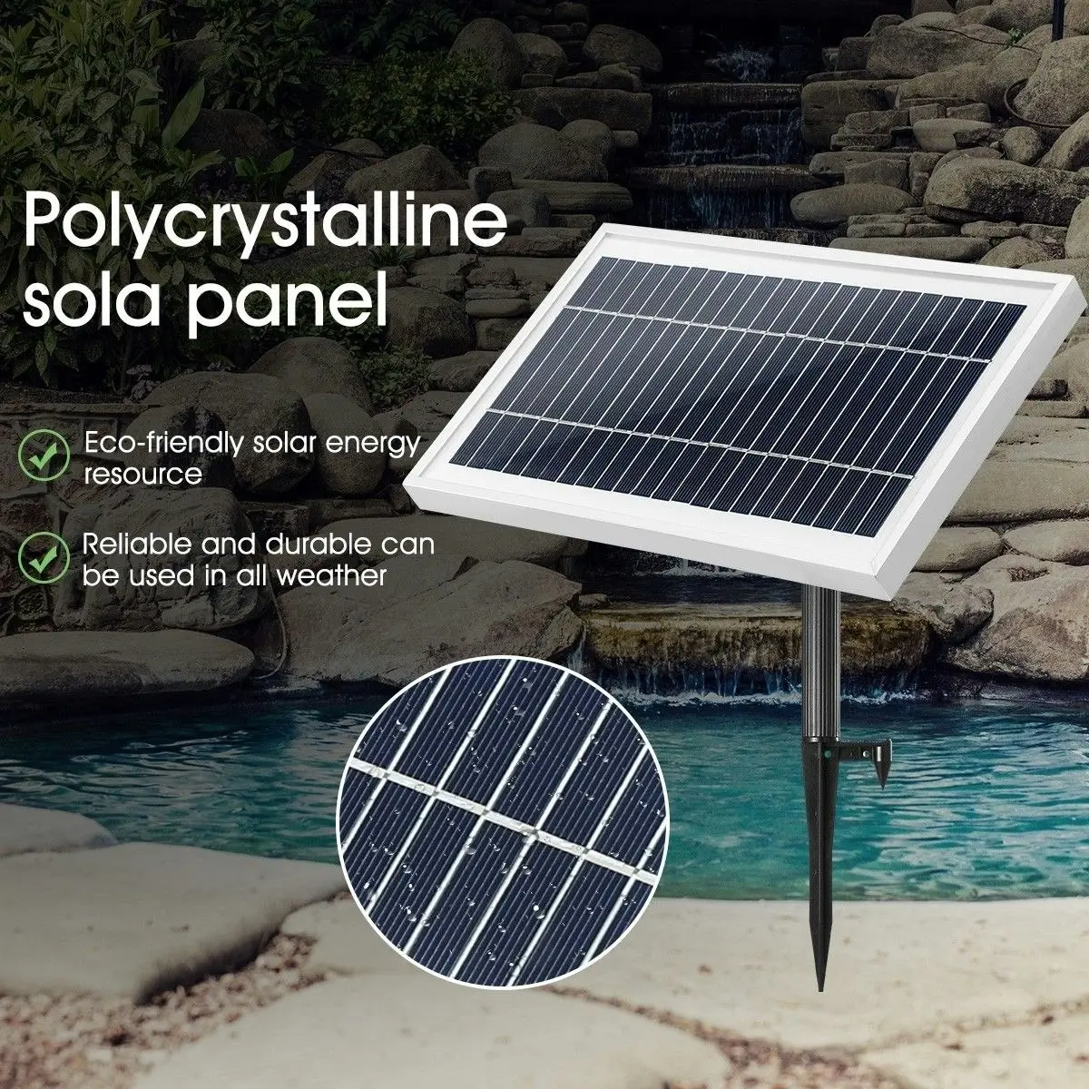 Ausway 10W Solar Powered Fountain Water Pump for Outdoor Garden Pond Pool