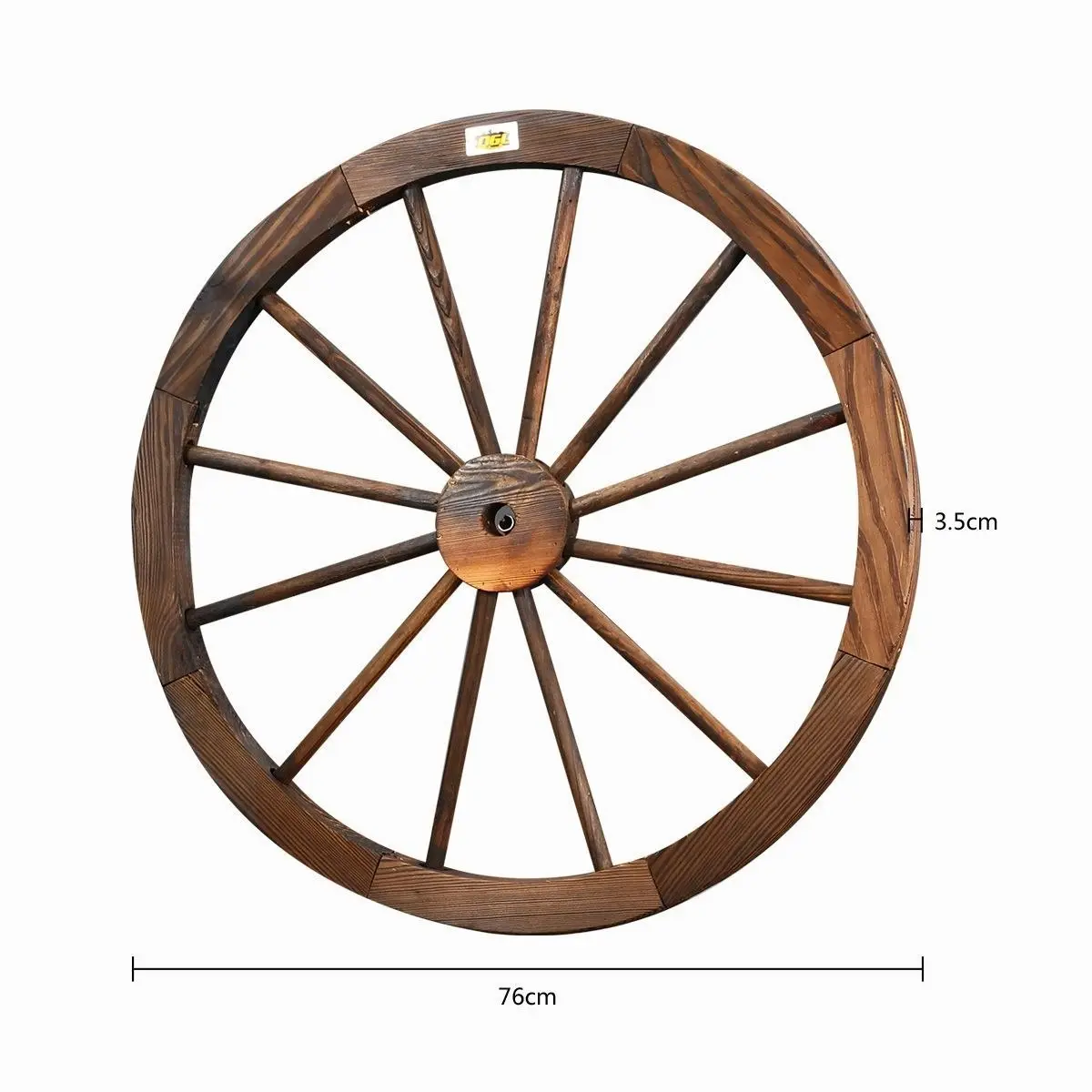 Ausway Wooden Wagon Wheel Outdoor Decoration Garden Ornaments 30" Timber