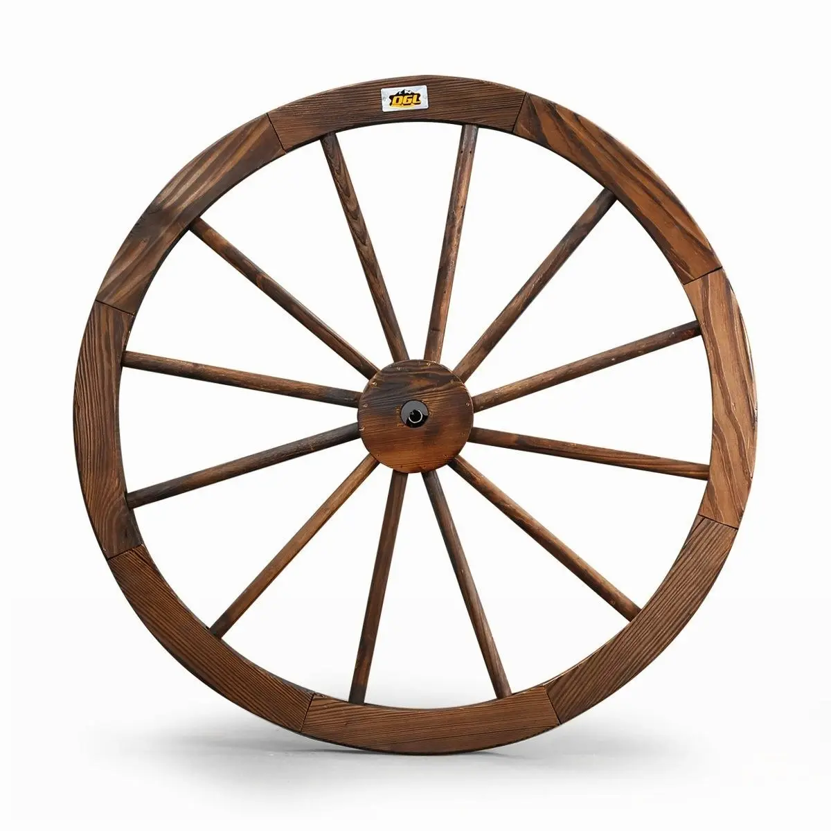 Ausway Wooden Wagon Wheel Outdoor Decoration Garden Ornaments 30" Timber