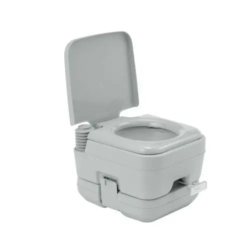 Ausway Porta Potty Seat with Piston Pump Flush Gray 10L