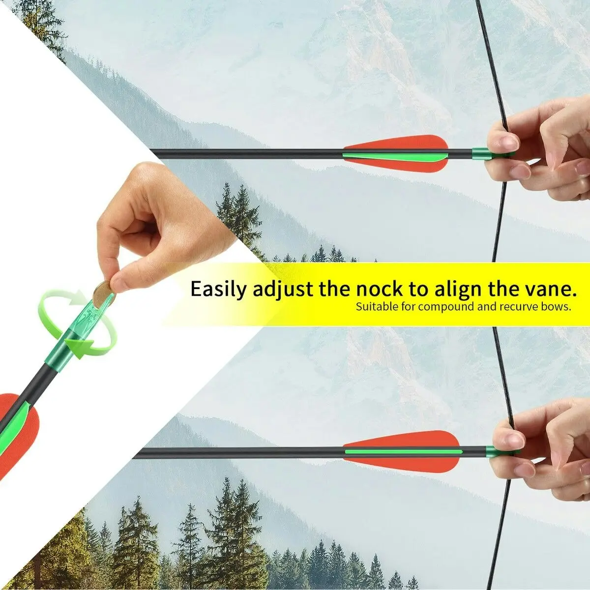 Ausway 10x Fiberglass Arrows 76.2cm Archery Target Shooting Practice 18-42lb Compound Recurve Bow Youth Beginners Dia. 6mm