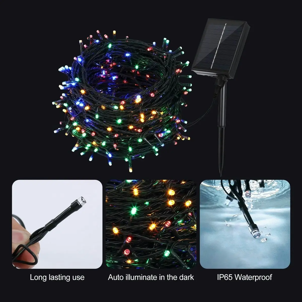 Ausway Solar Fairy String Light LED Xmas Falling Tree Decoration Christmas Garden Bedroom Waterproof Outdoor Indoor