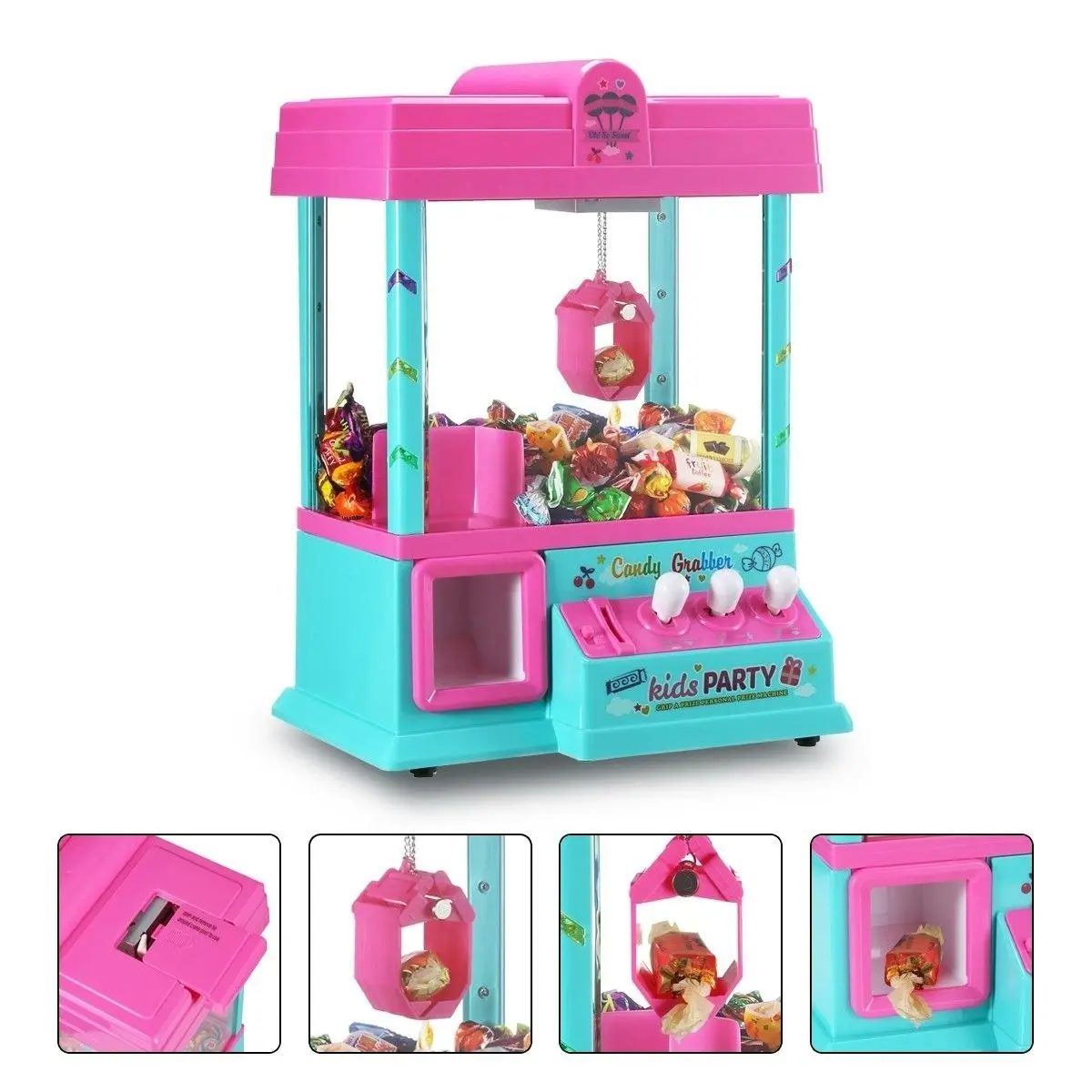 Ausway Claw Machine Arcade Crane Game Toy Machine Candy Grabber Machine with LED Lights