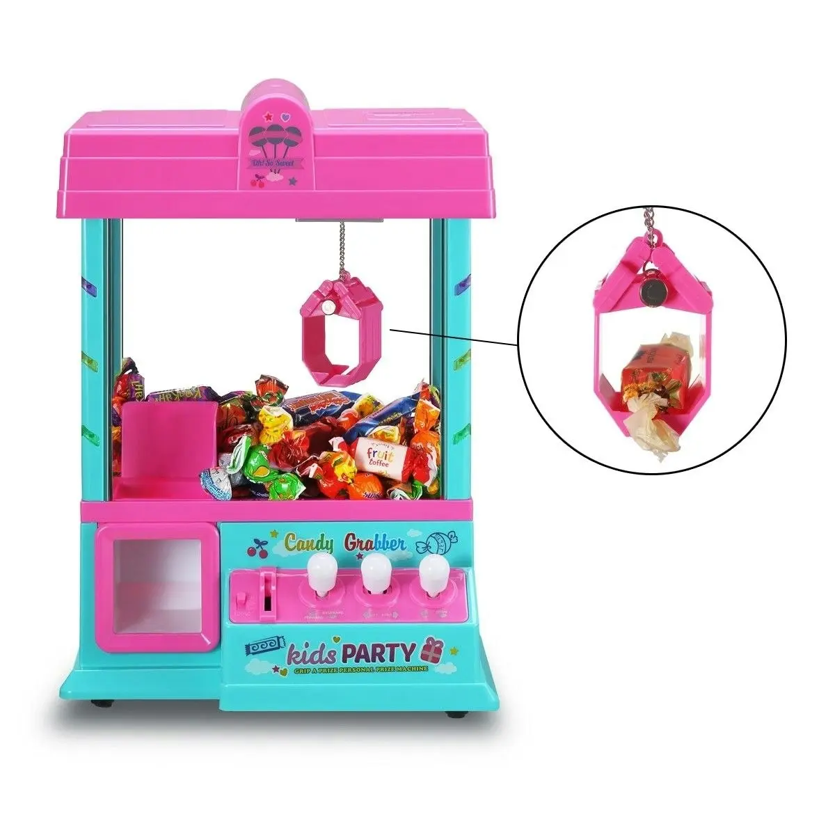 Ausway Claw Machine Arcade Crane Game Toy Machine Candy Grabber Machine with LED Lights