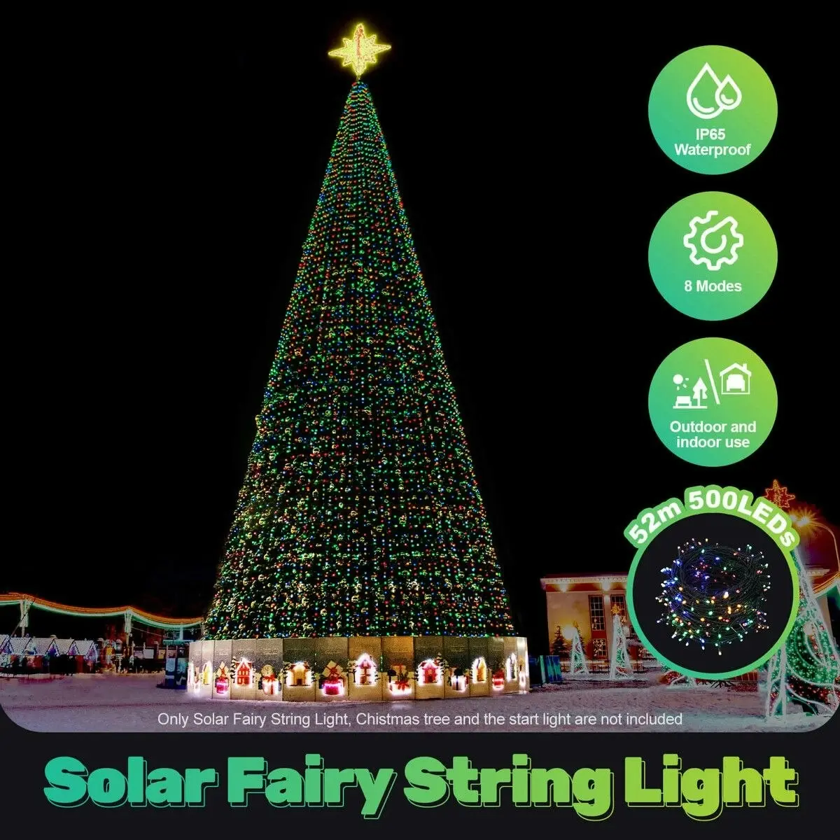 Ausway Solar Fairy String Light LED Xmas Falling Twinkle Tree Decoration Christmas Garden Bedroom Waterproof Outdoor Indoor