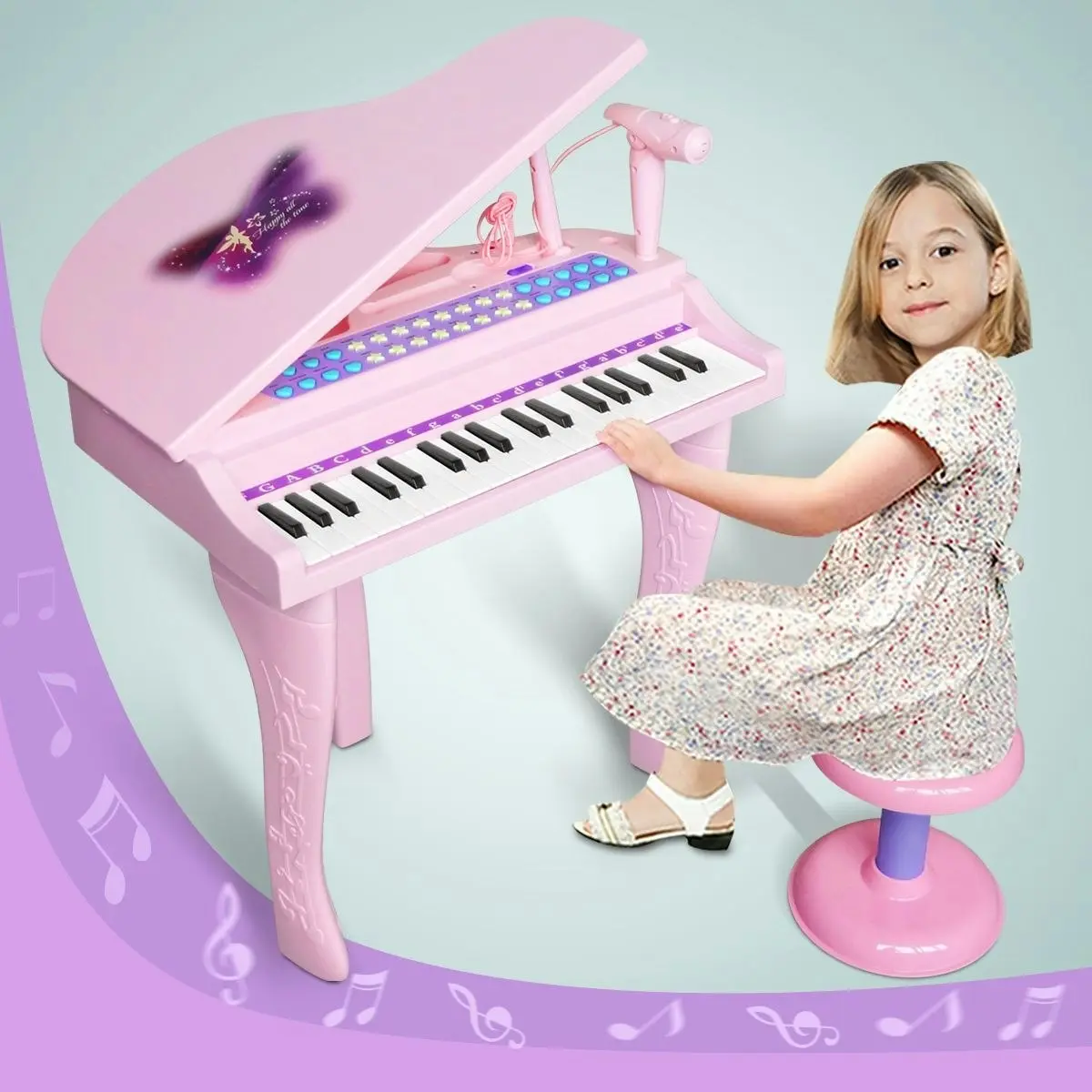 Ausway Deluxe musical Electronic Organ For Kids  Pink