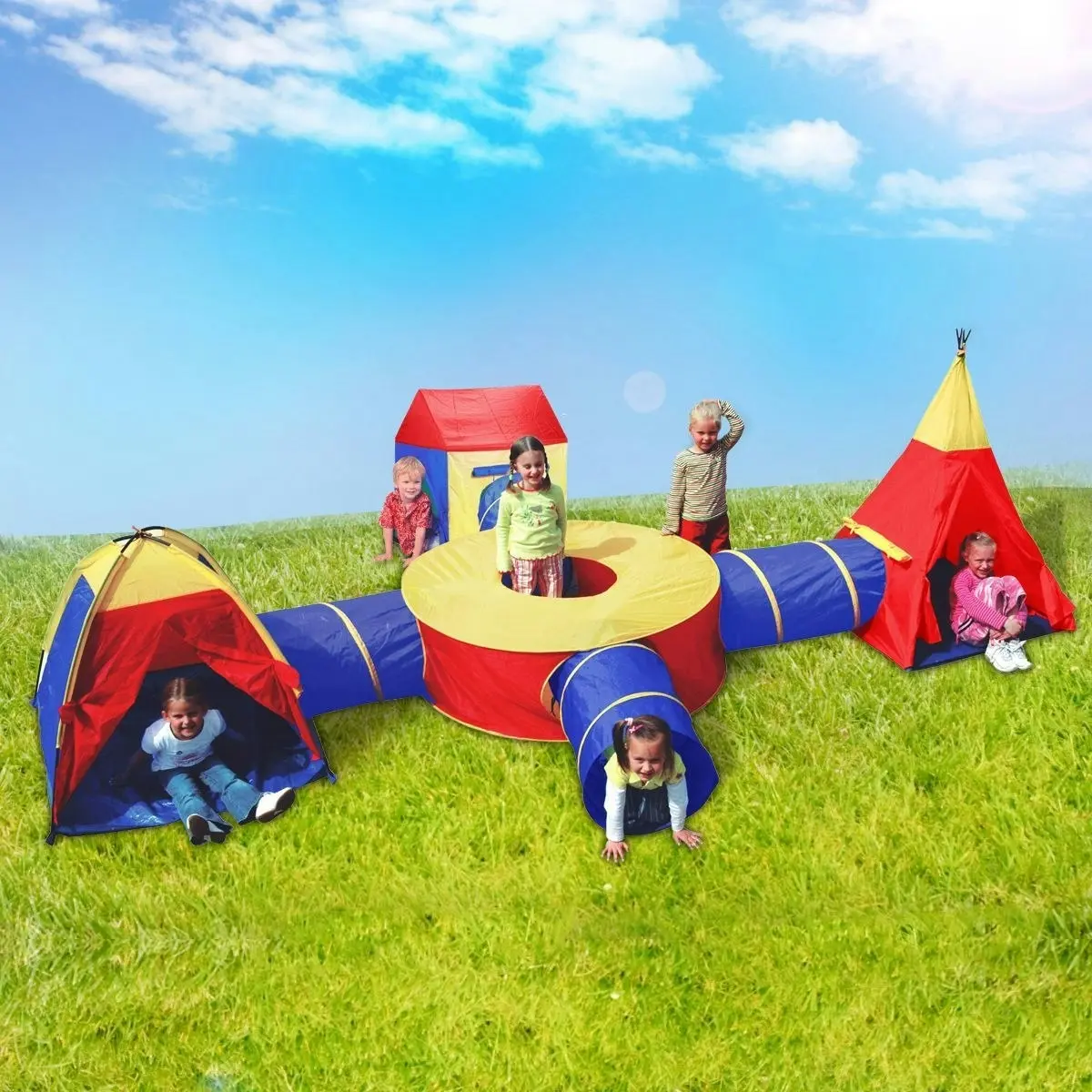 Ausway Kids Teepee & Tunnel Play Tent