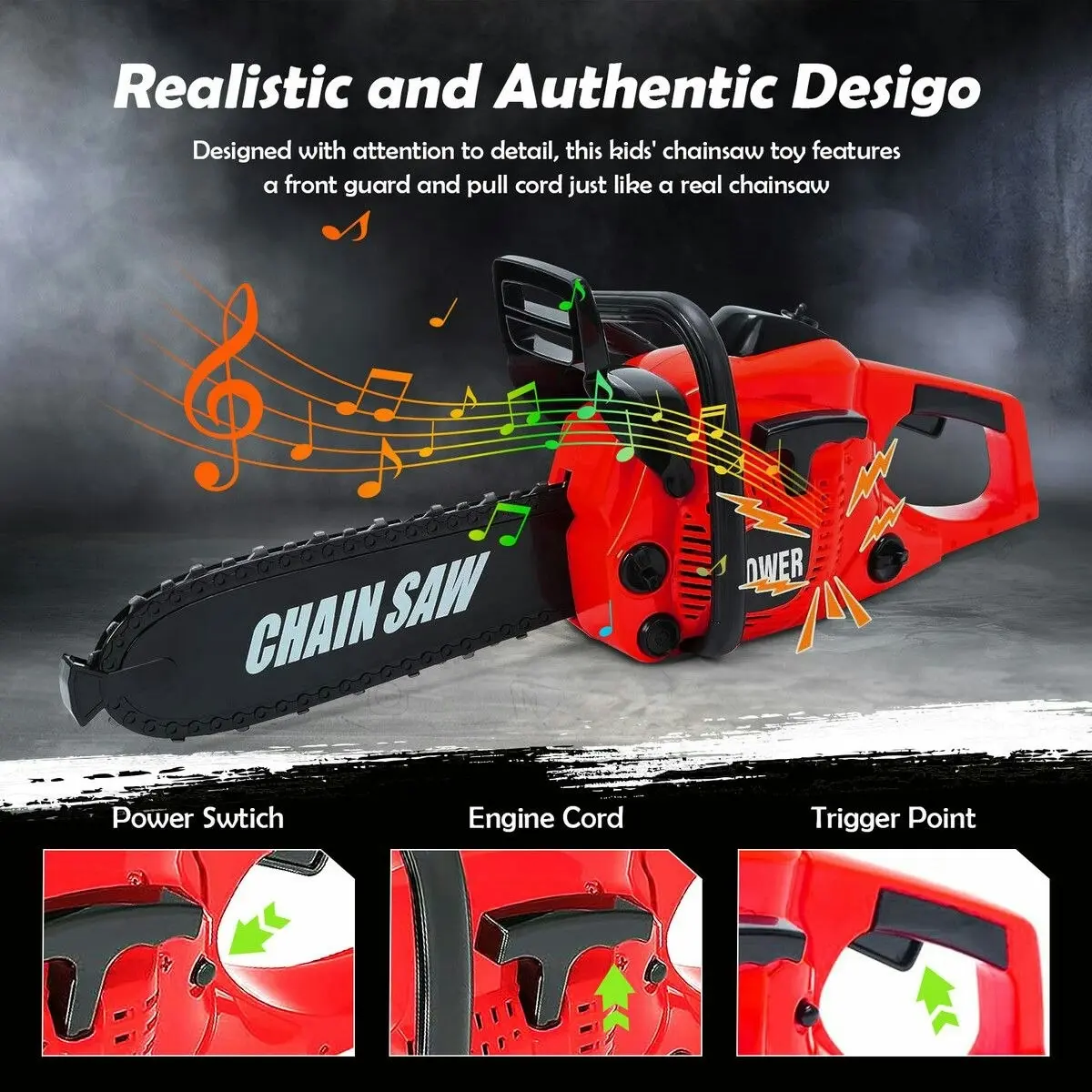 Ausway Chainsaw Toy With Realistic Sound Hardware Role Play Pretend Educational Builder for 3 Years Old