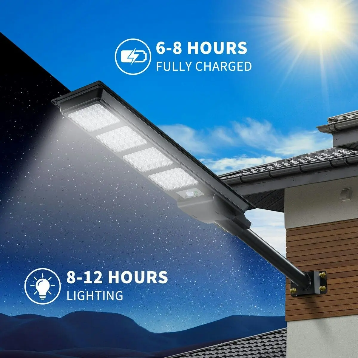 Ausway 320 LED Solar Street Light 400W Remote Outdoor Garden Security Wall Lamp Floodlight Motion Sensor Flood Down Parking Lot Spot Pole Waterproof