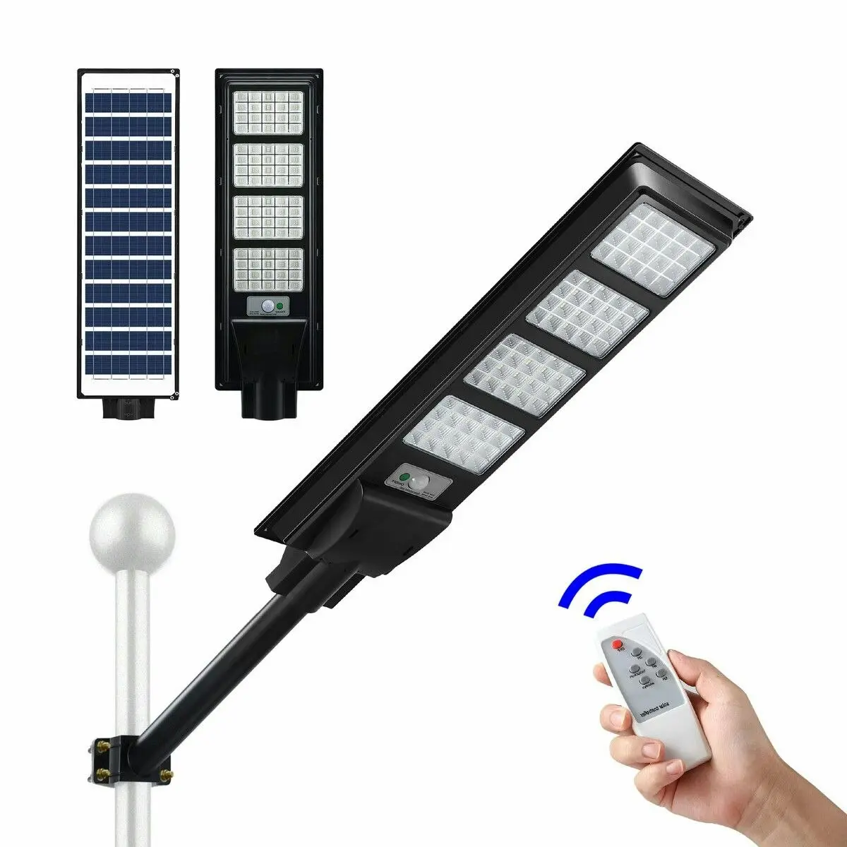 Ausway 320 LED Solar Street Light 400W Remote Outdoor Garden Security Wall Lamp Floodlight Motion Sensor Flood Down Parking Lot Spot Pole Waterproof