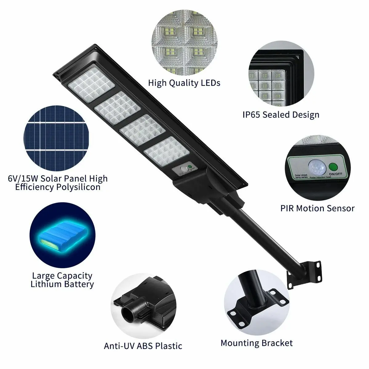 Ausway 320 LED Solar Street Light 400W Remote Outdoor Garden Security Wall Lamp Floodlight Motion Sensor Flood Down Parking Lot Spot Pole Waterproof