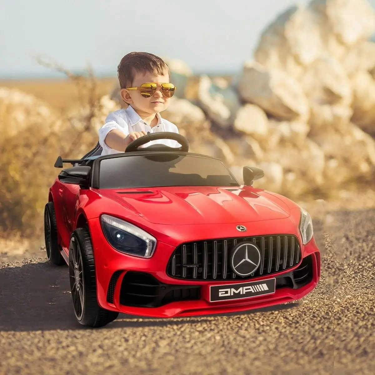 Ausway Mercedes-Benz Licensed Children Kids Electric Cars Ride on Toy 2.4G R/C Remote Control Age 3+ Red