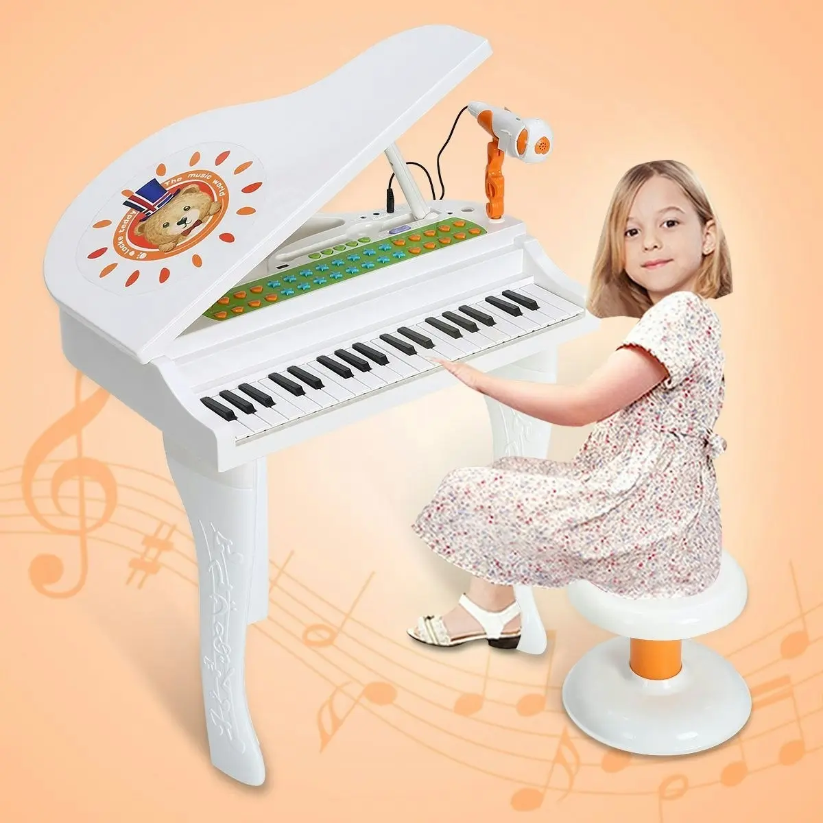 Ausway Kids Electronic Keyboard 37 Key Piano with Microphone