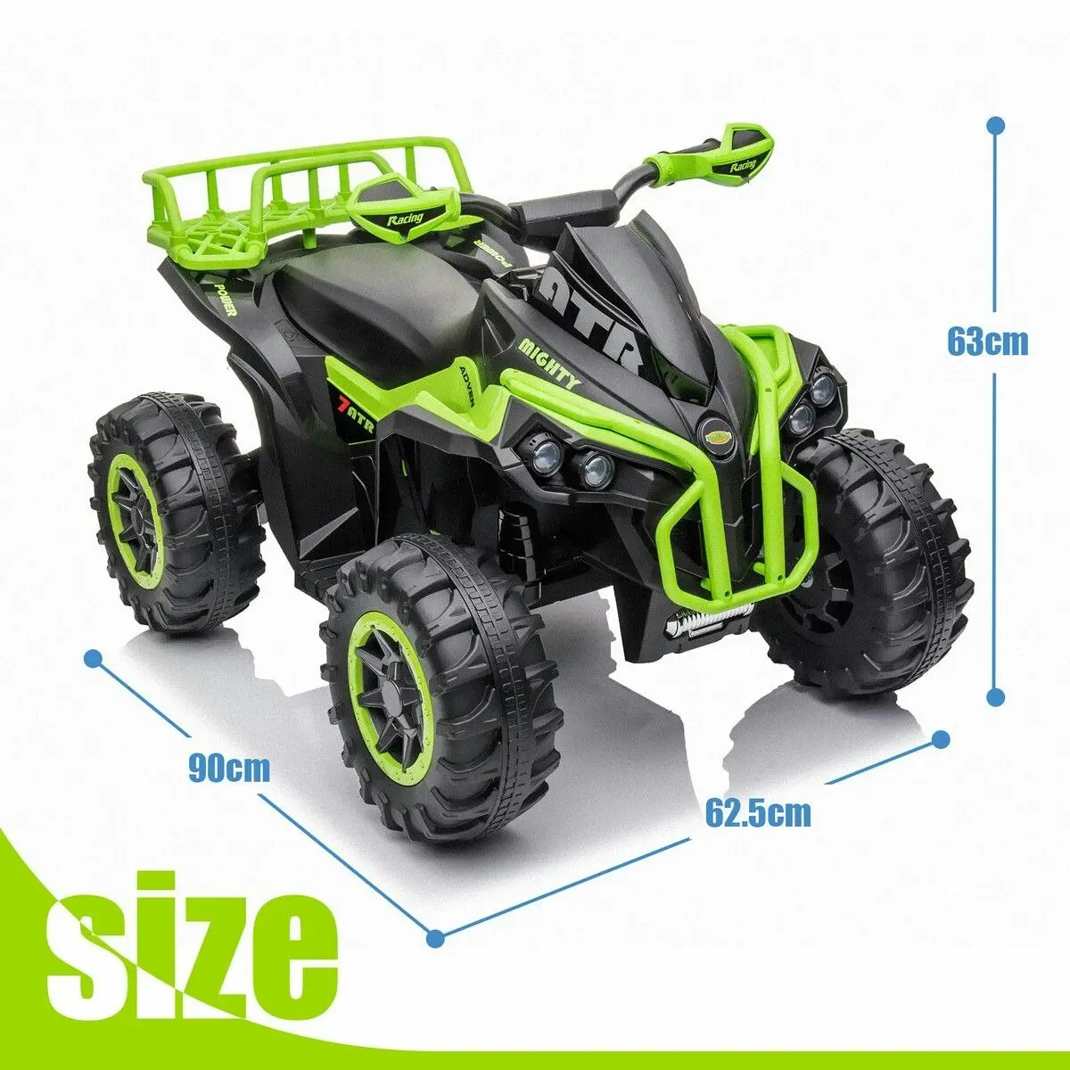 Kidbot Electric Ride On Car Kids Vehicle Toy ATV Quad Bike 4 Wheeler 12V Motorised Rechargeable Battery MP3 USB LED Childrens