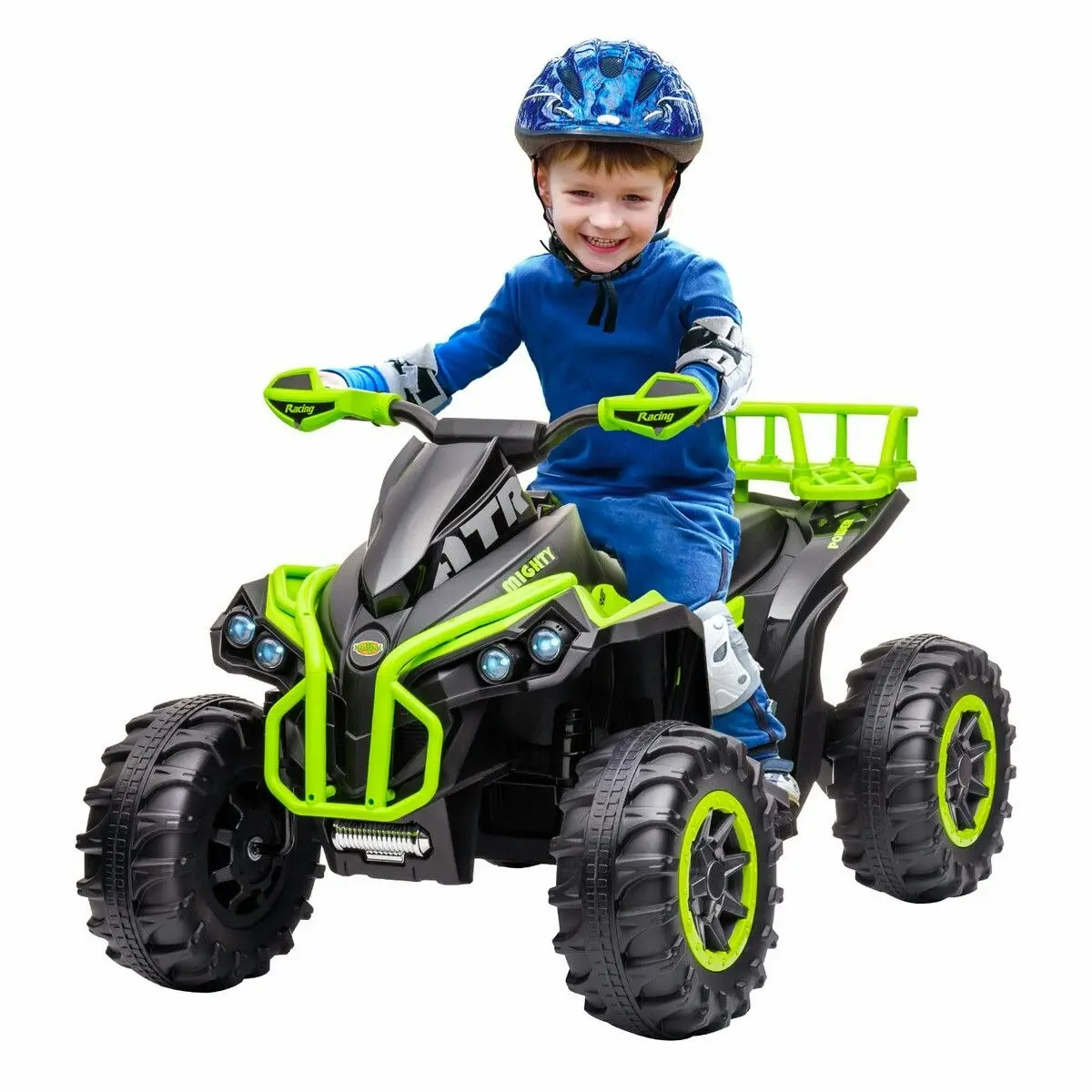 Kidbot Electric Ride On Car Kids Vehicle Toy ATV Quad Bike 4 Wheeler 12V Motorised Rechargeable Battery MP3 USB LED Childrens