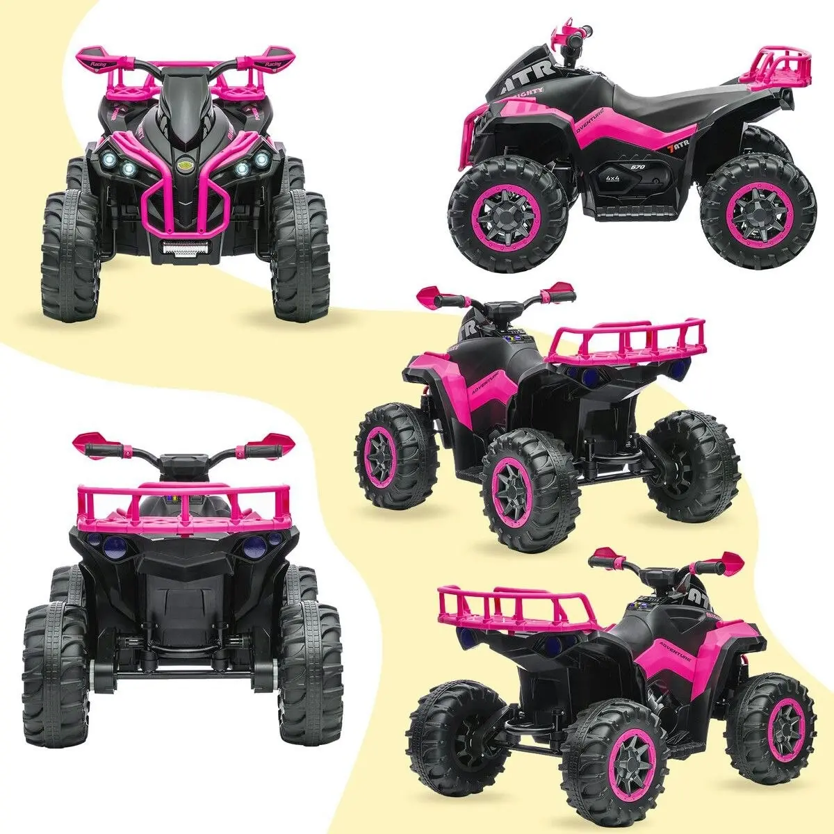 Kidbot Kids Electric ATV Ride On Car Quad Bike 12V Vehicle Toy 4 Wheeler Motorised Rechargeable Battery MP3 USB LED Children