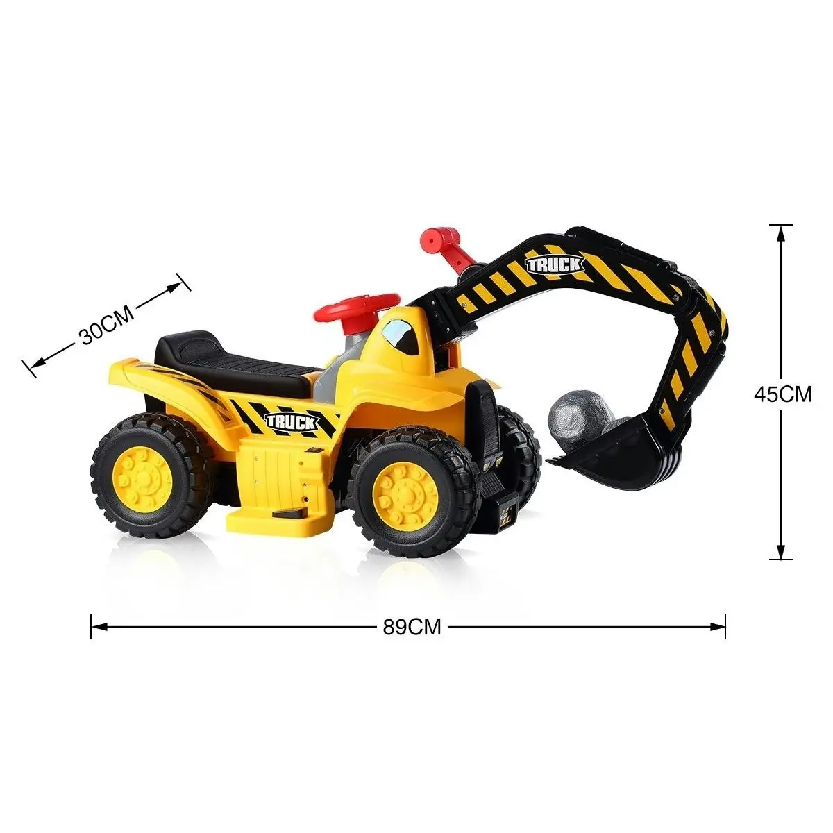 Ausway Kids Ride on Digger Electric Excavator Bulldozer Loader Car with Safety Helmet