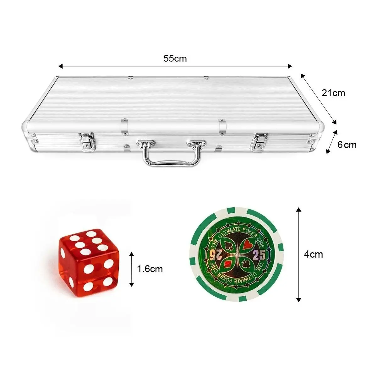 Ausway 500 Holographic Butterfly Chips Professional Poker Card Game Play Set Casino Dice Aluminium Case