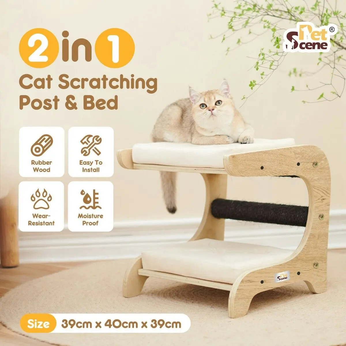 Pet Scene Cat Scratching Post Toy Bed Kitten Scratcher Couch Stool Scratchboard Lounger Pet Wooden Furniture Sofa Chair Play Gym Tower Tree Pad Cushion