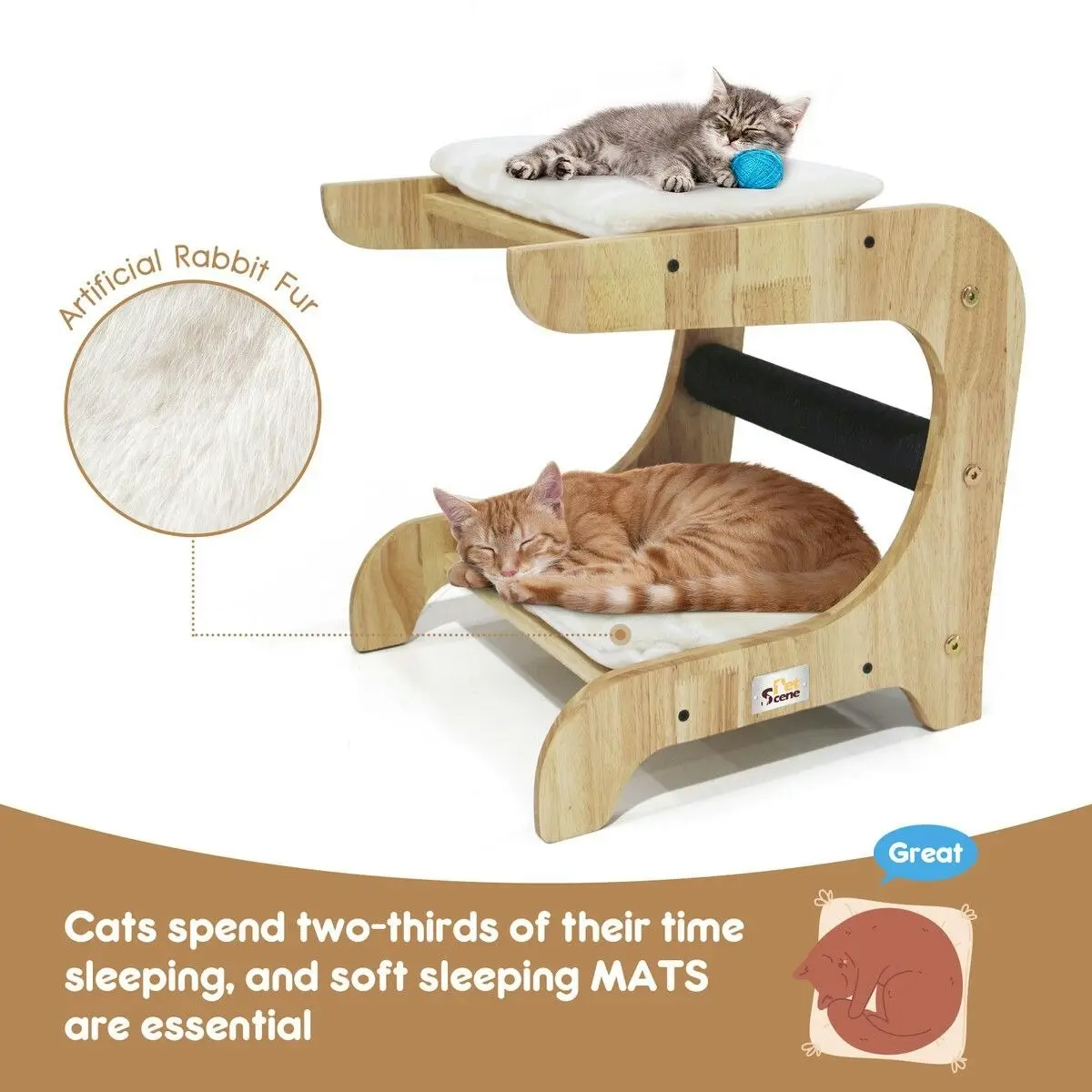 Pet Scene Cat Scratching Post Toy Bed Kitten Scratcher Couch Stool Scratchboard Lounger Pet Wooden Furniture Sofa Chair Play Gym Tower Tree Pad Cushion