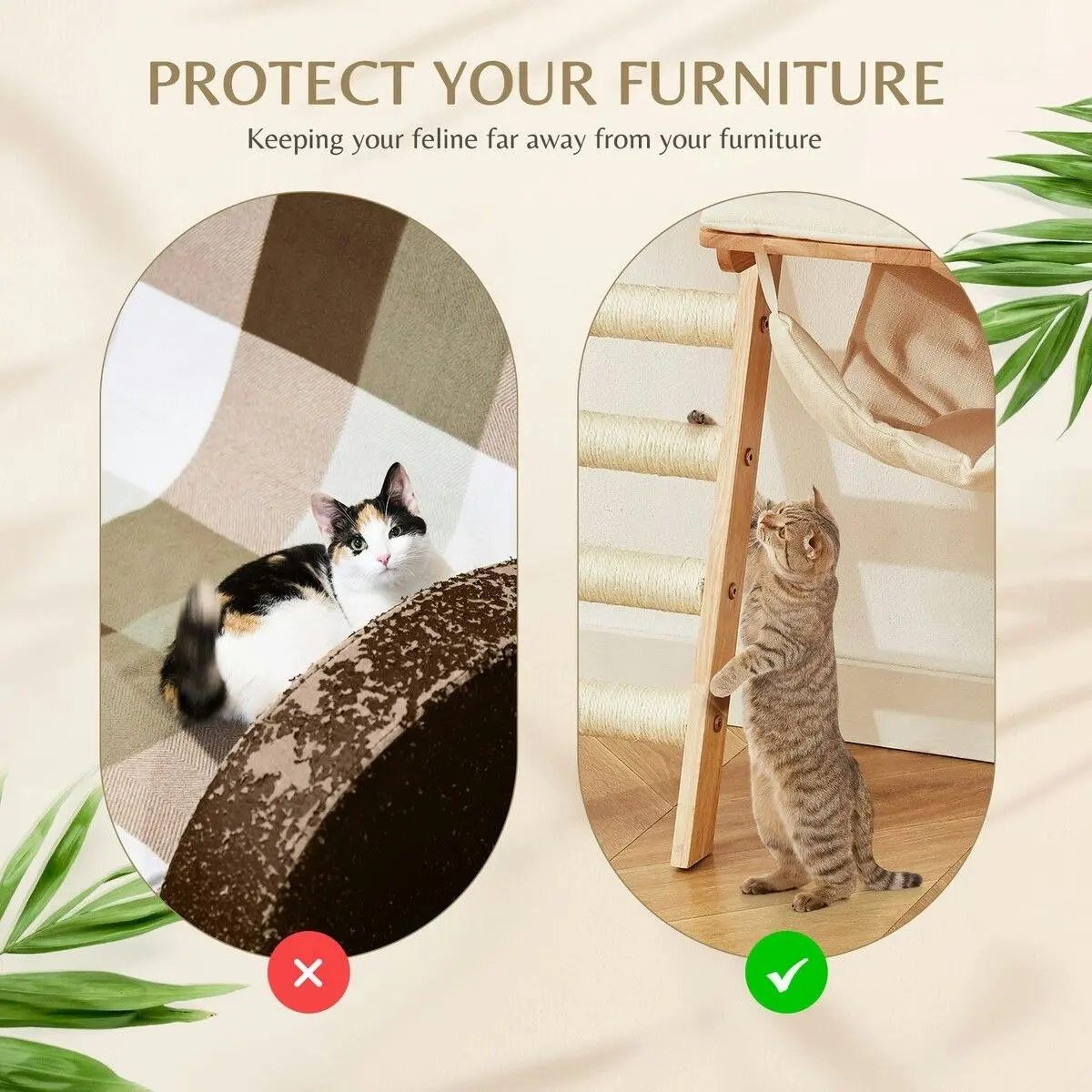 Pet Scene Wood Cat Bed Wall Mounted Climbing Shelf Kitten Scratcher Scratching Post Board Tower Tree Ladder Hammock Soft Cushion Mat Climber Pet Furniture