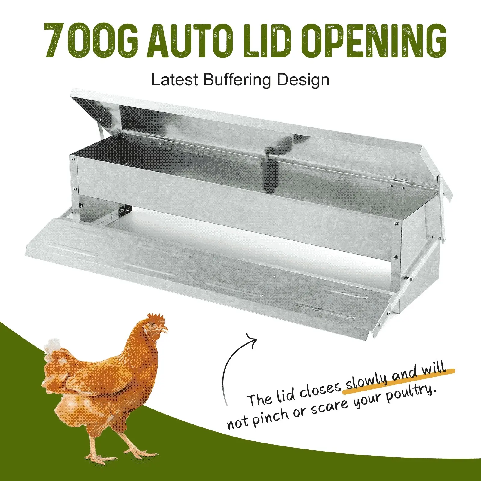 Pet Scene Auto Chicken Feeder 11.5L Poultry Feeding Equipment Rat Bird Proof Hen Duck Chook Petscene