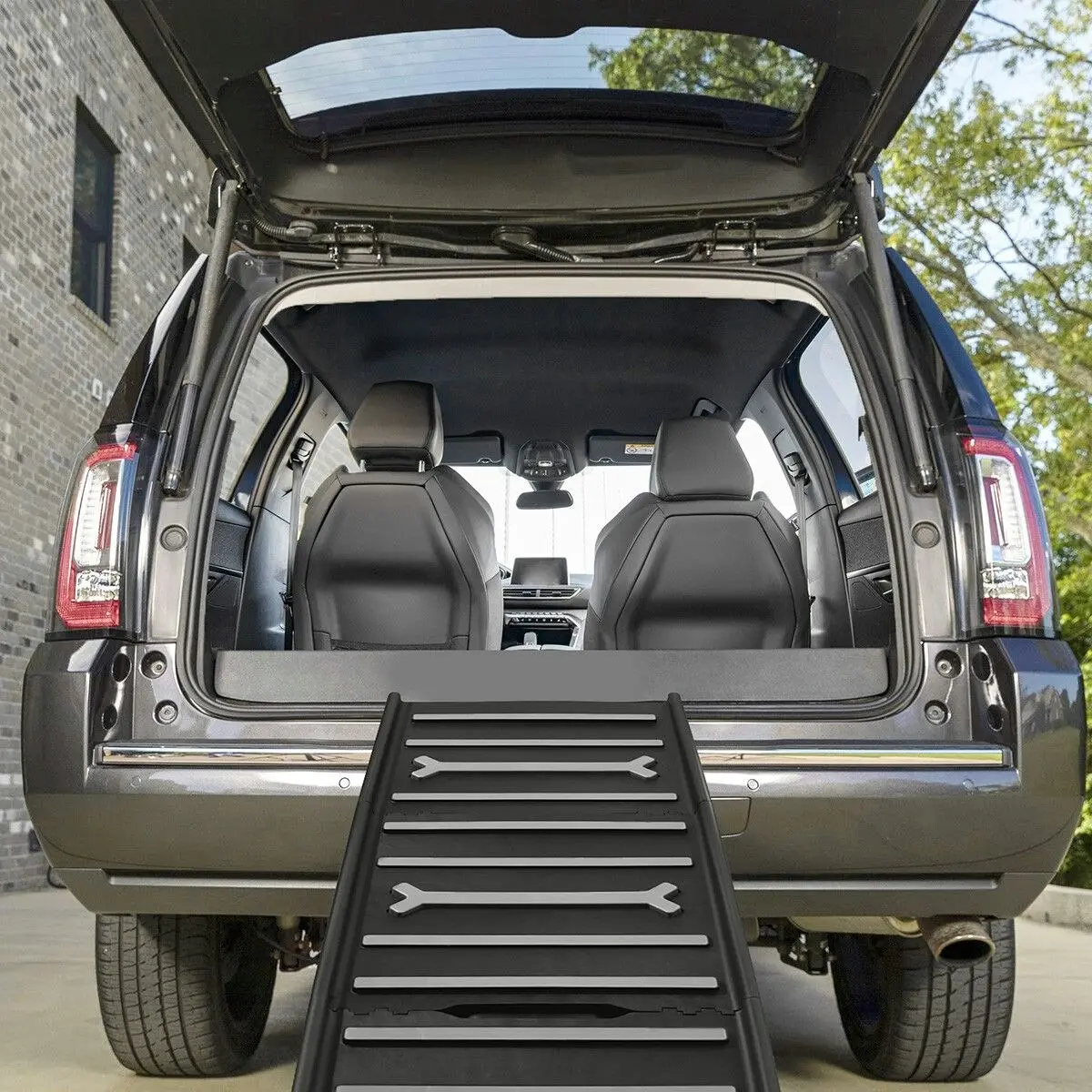 AFP Dog Ramp for Car SUV Truck Pet Safety Stairs Foldable Steps Portable  Ladder Non-slip Travel