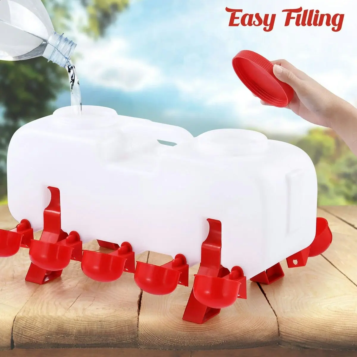 Pet Scene Chicken Bird Water Feeder Auto Chick Waterer Automatic Poultry Dispenser Drinker Hen Watering System Chook Gravity Fed 10L