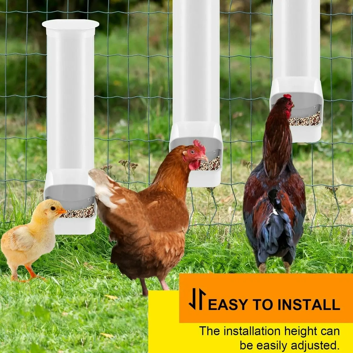 Pet Scene Chicken Bird Feeder Waterer Set Automatic Water Dispenser Poultry Coop 3KG Food 4L Drinker Kit Auto Aviary Chook Chick Hen Quail Drinking Cup