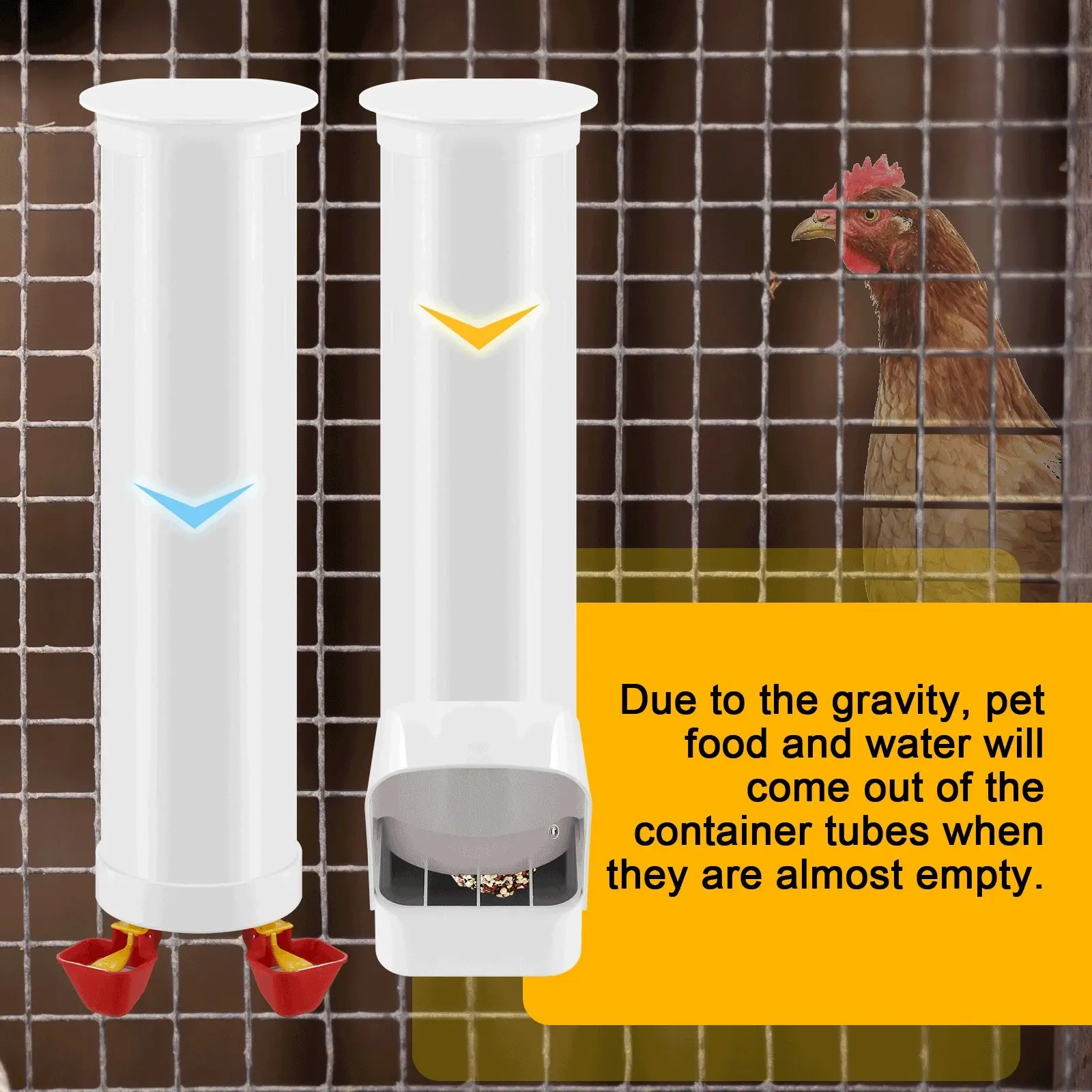 Pet Scene Chicken Bird Feeder Waterer Set Automatic Water Dispenser Poultry Coop 3KG Food 4L Drinker Kit Auto Aviary Chook Chick Hen Quail Drinking Cup