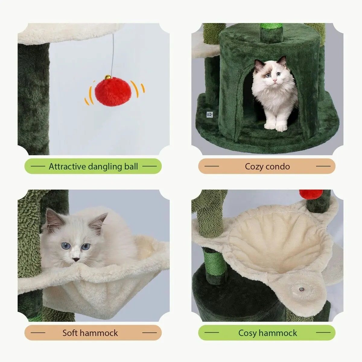 Pet Scene 90cm Cat Tower Tree Scratching Post Bed House Sisal Scratcher Furniture Stand Cave Condo Climbing Gym Play Hammock Perch Ball