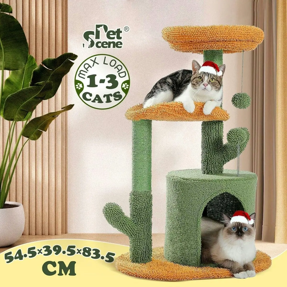 Pet Scene Cat Kitty Tree Tower Scratching Post Bed Sisal Scratcher Stand House Cave Furniture Condo Climbing Pole Play Castle Perch