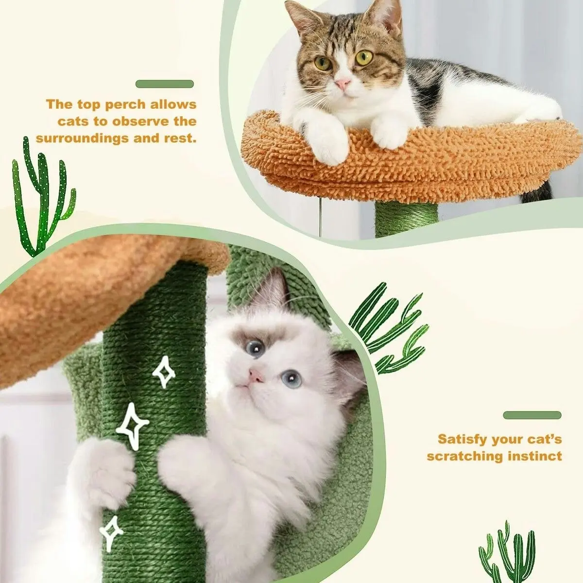 Pet Scene Cat Kitty Tree Tower Scratching Post Bed Sisal Scratcher Stand House Cave Furniture Condo Climbing Pole Play Castle Perch