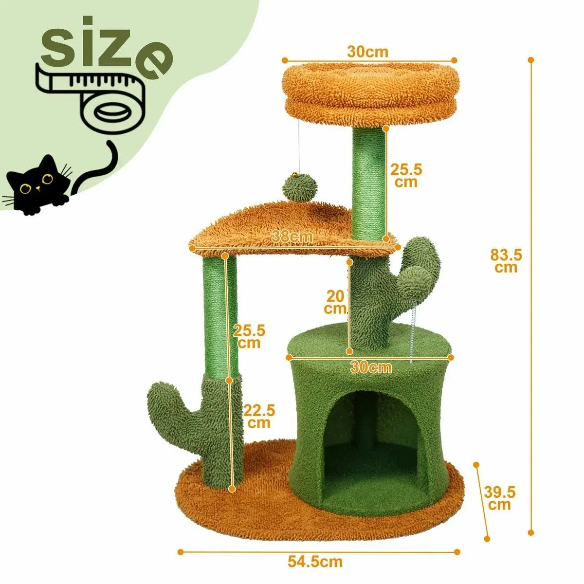 Pet Scene Cat Kitty Tree Tower Scratching Post Bed Sisal Scratcher Stand House Cave Furniture Condo Climbing Pole Play Castle Perch