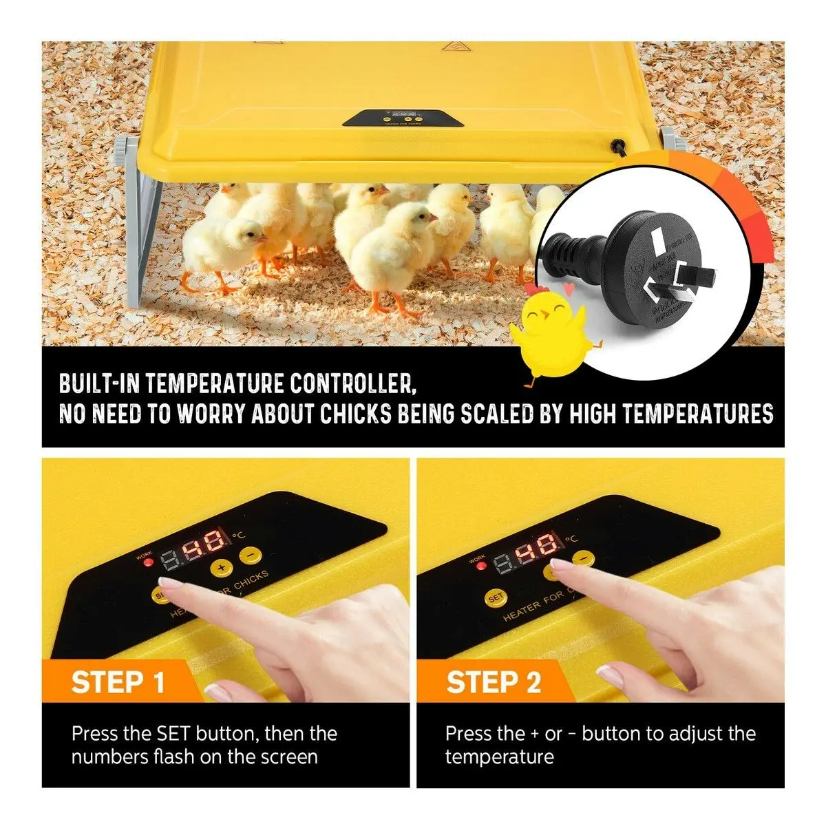 Pet Scene Chick Brooder Heating Plate Chicken Chook Heater Coop Adjustable Poultry Duck Quail Brooding Warmer for 40 to 50 Chicks