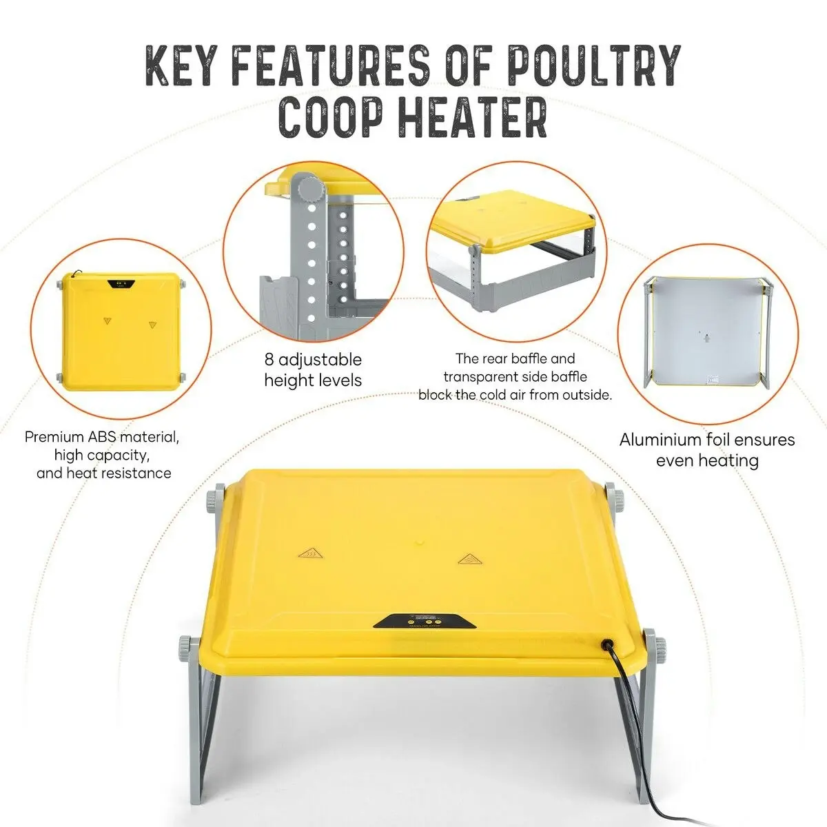 Pet Scene Chick Brooder Heating Plate Chicken Chook Heater Coop Adjustable Poultry Duck Quail Brooding Warmer for 40 to 50 Chicks