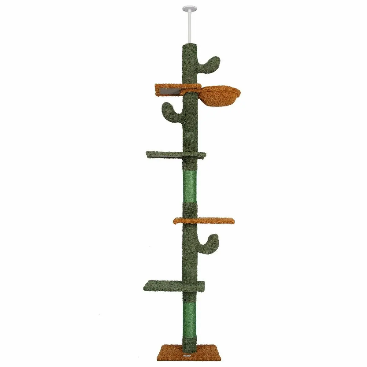 Pet Scene Cat Tree Tower Scratching Post Sisal Scratcher Furniture Stand Scratch Pole Climbing Floor to Ceiling Hammock Platforms 229-275cm