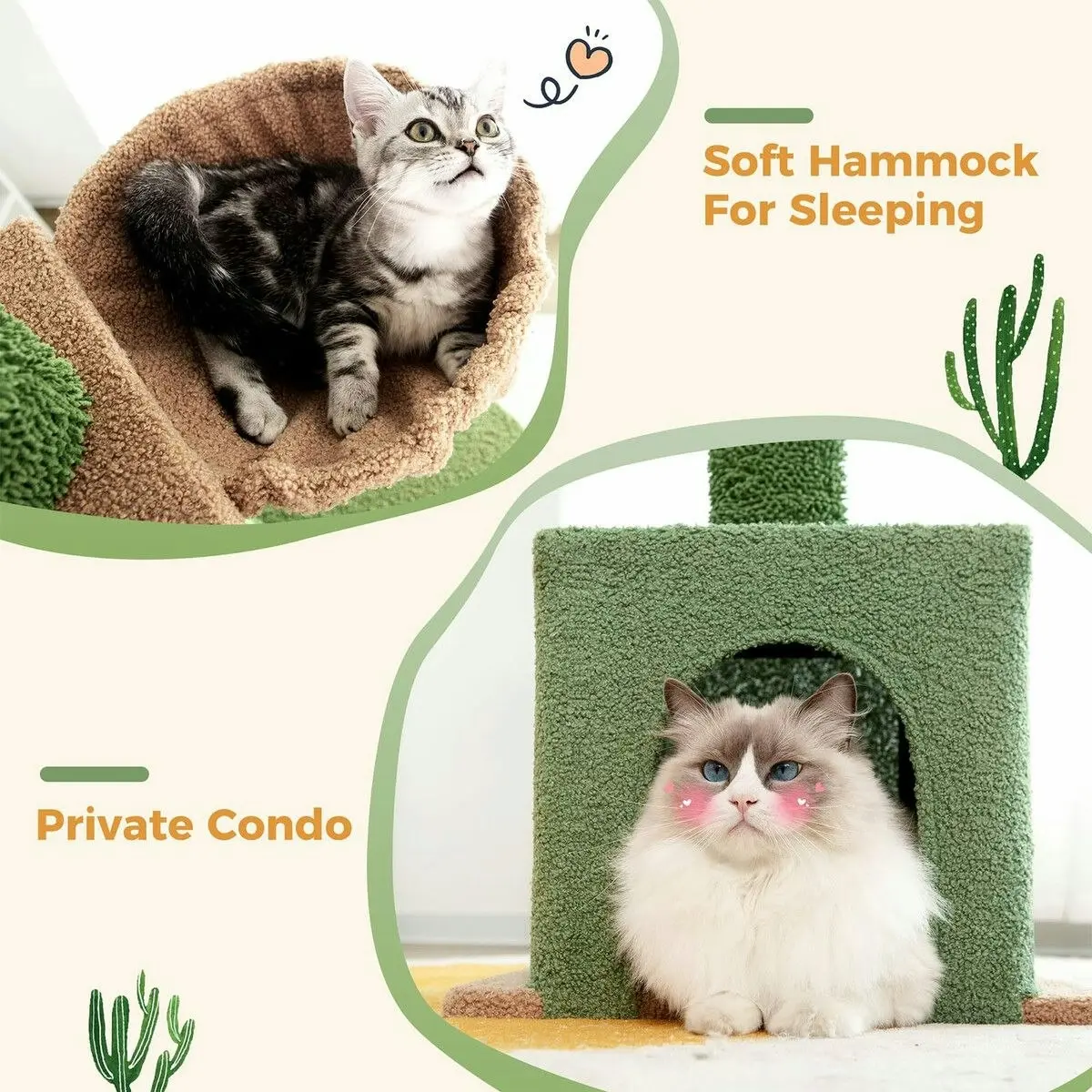 Pet Scene Cat Tree Kitty Tower Scratching Post Bed Sisal Scratcher House Stand Cave Floor to Ceiling Furniture Hammock Platforms 229-275cm