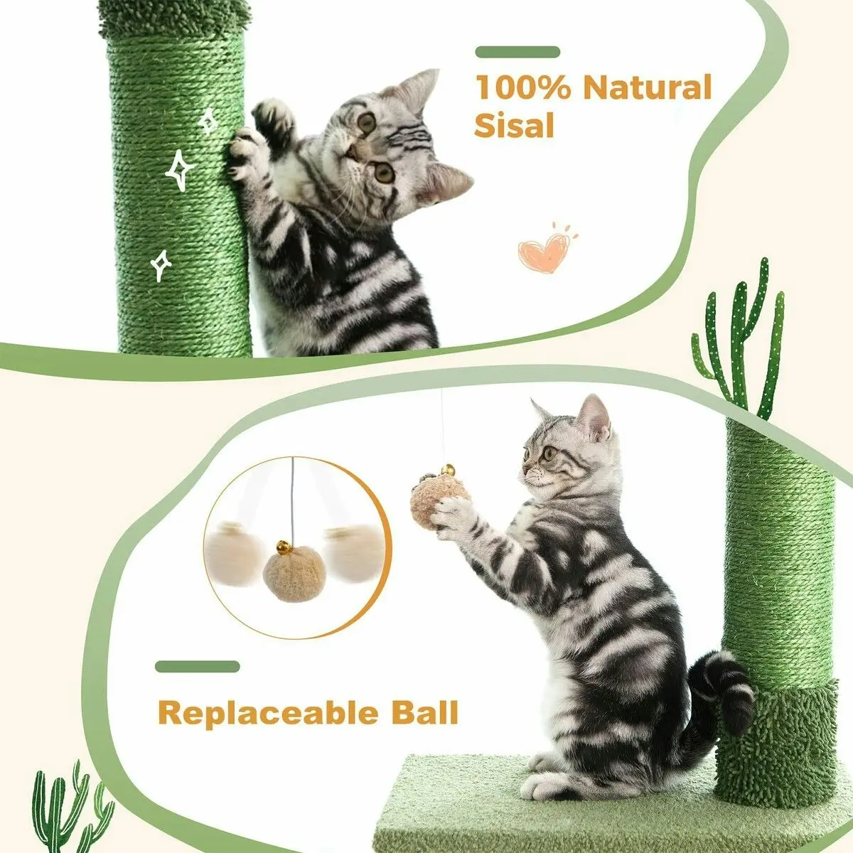 Pet Scene Cat Tree Kitty Tower Scratching Post Bed Sisal Scratcher House Stand Cave Floor to Ceiling Furniture Hammock Platforms 229-275cm