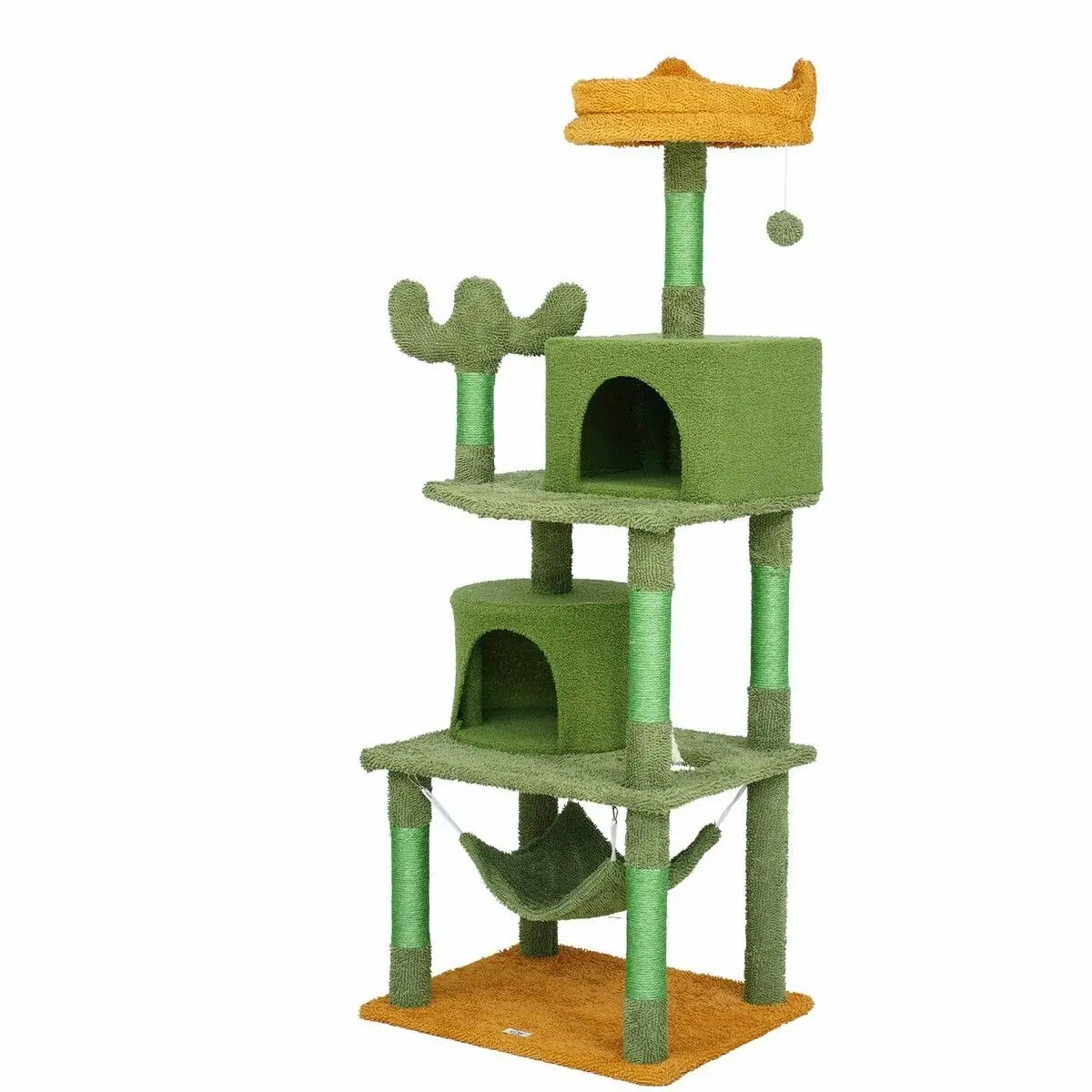 Pet Scene Cat Tree Tower Kitty Scratching Post Sisal Scratcher House Bed Stand Furniture Hammock Cave Condo Activity Centre 158.5 High