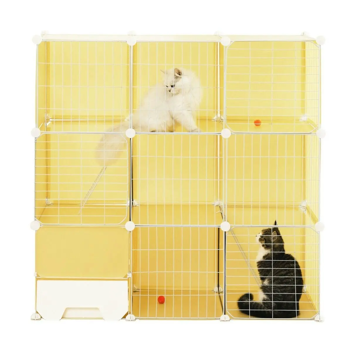 Pet Scene Cat Cage Large Transparent Enclosure Pet Crate Litter Box Rabbit Hutch  Kitty Kennel Bunny Ferret Home Playpen DIY Detachable