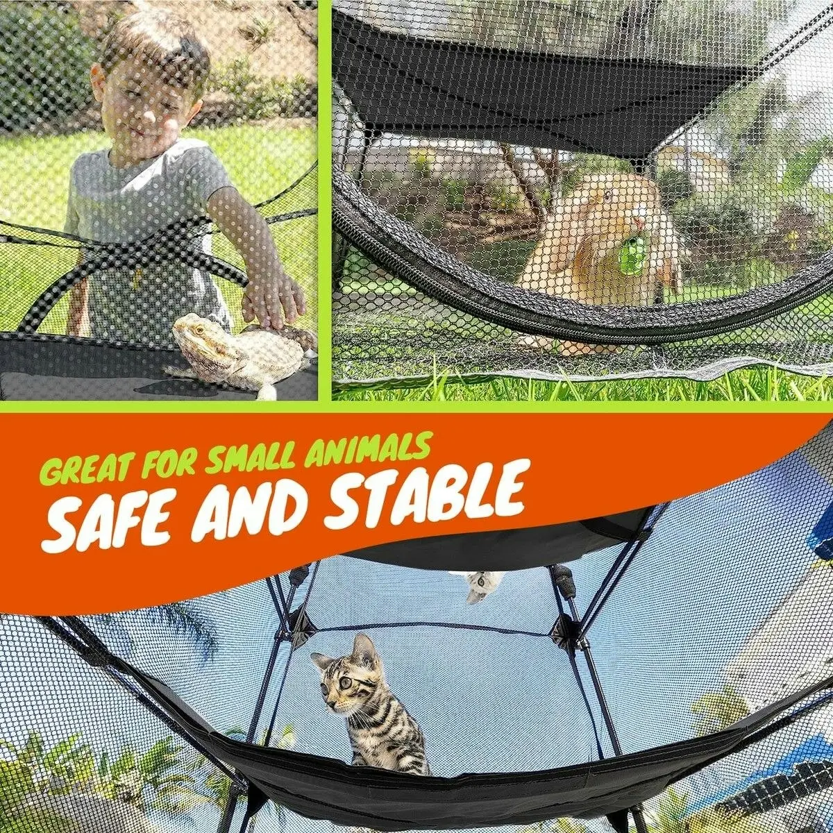 Pet Scene 3 IN 1 Cat Tent Tunnel Enclosure Dog Pet House Tower Puppy Playpen Cage Rabbit Ferret Outdoor Indoor Gym Exercise Portable Foldable