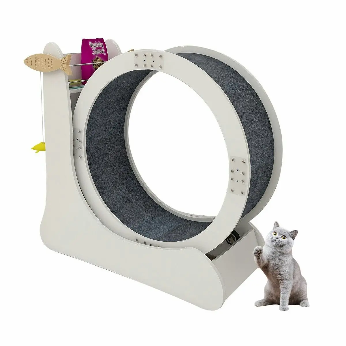 Pet Scene Cat Exercise Wheel Toy Running Treadmill Exerciser Scratcher Board Furniture Roller Sports Play Gym Equipment with Carpet Runway