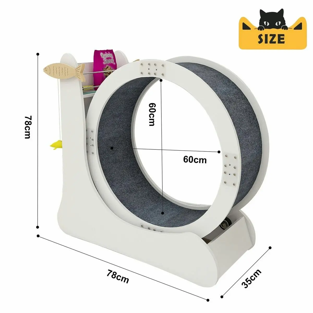 Pet Scene Cat Exercise Wheel Toy Running Treadmill Exerciser Scratcher Board Furniture Roller Sports Play Gym Equipment with Carpet Runway