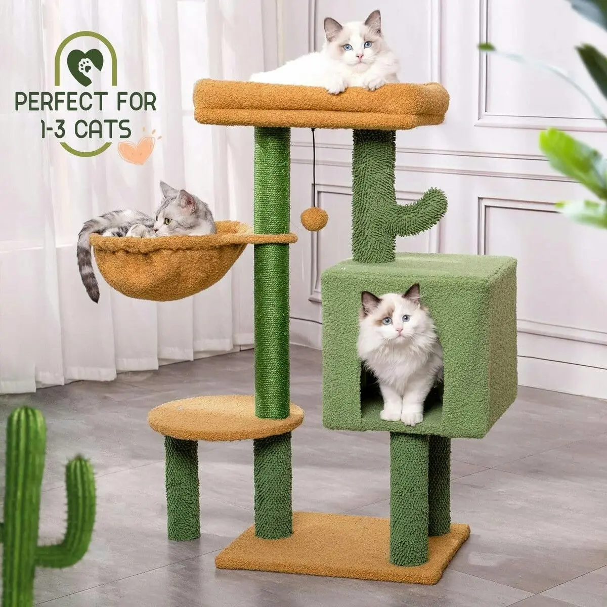 Pet Scene Cat Tree Tower Kitten Scratching Post Kitty Sisal Scratcher Bed House Stand Hammock Cave Furniture Castle Condo Perch