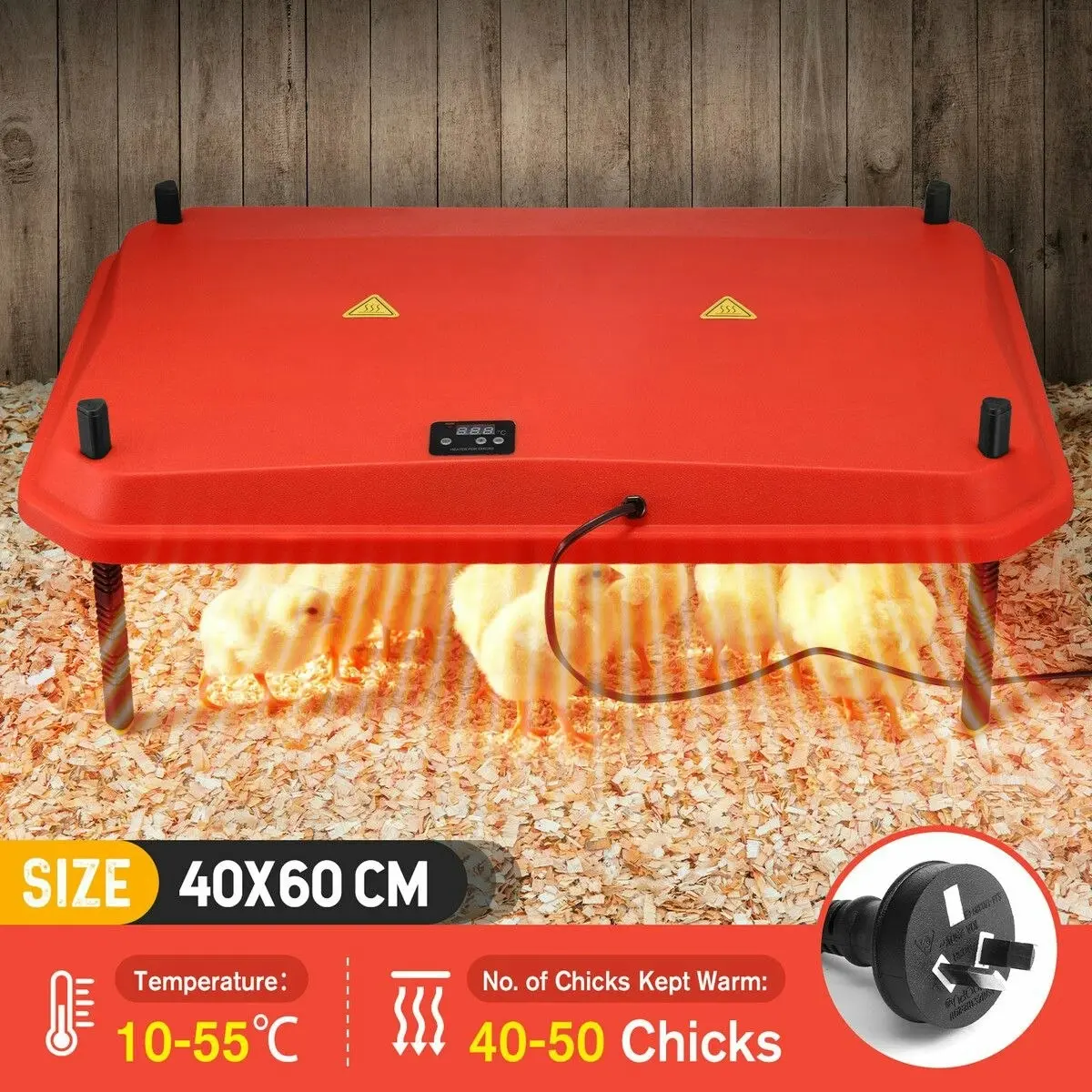 Pet Scene Chick Brooder Heating Plate Warmer Chicken Coop Brooding Heater Poultry Duckling Chook 40x60cm 40-50 Chicks Adjustable Height