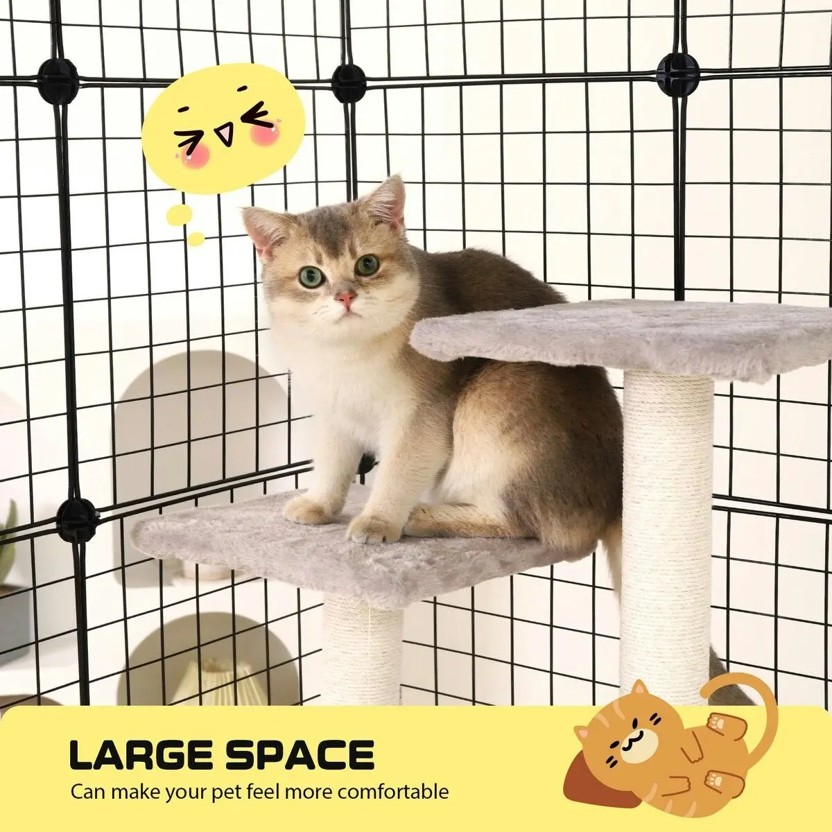 Pet Scene XL Cat Enclosure Cage House Metal DIY Rabbit Bunny Hutch Crate Ferret Kitten Kennel Fence Playpen Barrier Pen Habitat